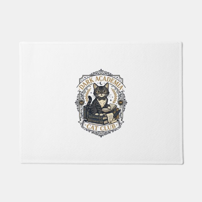Dark Academia Cat Cat Dad Gift Idea - Dark Academi Doormat (Front)