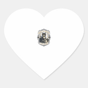 Dark Academia Cat Cat Dad Gift Idea - Dark Academi Heart Sticker