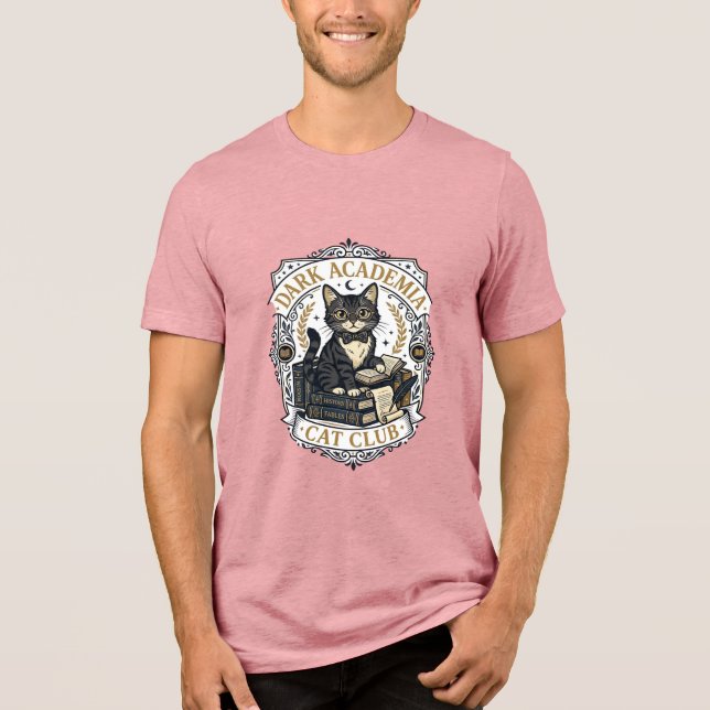 Dark Academia Cat Cat Dad Gift Idea - Dark Academi Tri-Blend Shirt (Front)