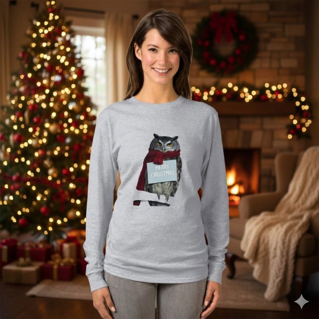 Dark Academia Christmas Owl Merry T-Shirt (Creator Uploaded)