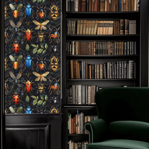 Dark Academia Colourful Insects Wallpaper