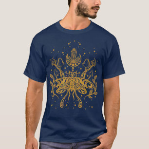Dark Academia Crystals Mushrooms Moon Phases Moth  T-Shirt