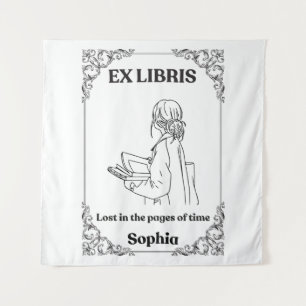 Dark Academia Ex Libris Personalised Reading Journ Tapestry