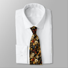 Dark Academia Floral Tie