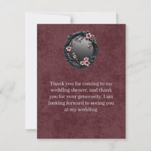 Dark Academia Goth Shower Thank You Card