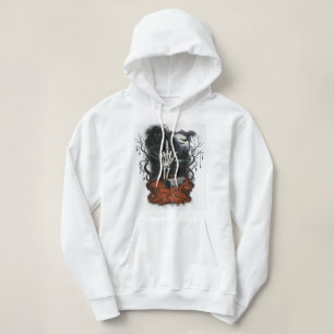 Dark Academia Gothic Crop Hoodie Edgy Skeleton