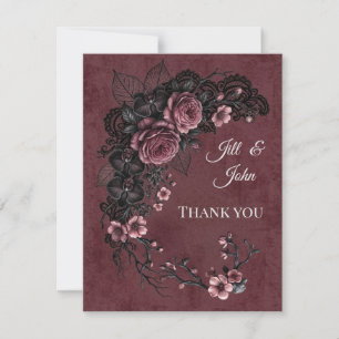 Dark Academia Gothic Wedding Thank You Card