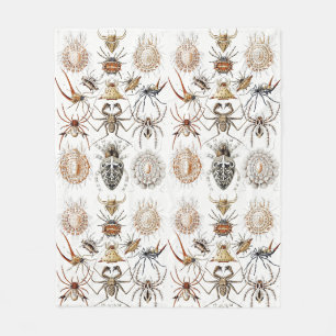 Dark Academia Haeckel Vintage Spider Symmetry Art Fleece Blanket