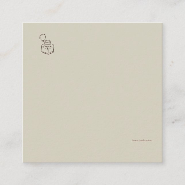 Dark Academia Ink Pot – Minimalist Vintage Library Enclosure Card (Front)