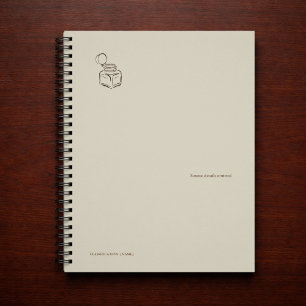 Dark Academia Ink Pot – Minimalist Vintage Library Notebook