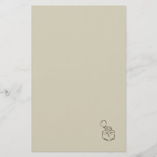 Dark Academia Ink Pot – Minimalist Vintage Library Stationery