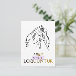 Dark Academia Latin Quote Line Art Postcard
