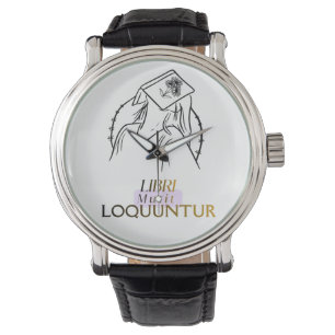 Dark Academia Latin Quote Line Art Watch