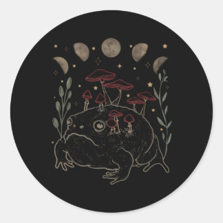 Dark Academia Moon Witchy Goblincore Aesthetic Fro Classic Round Sticker