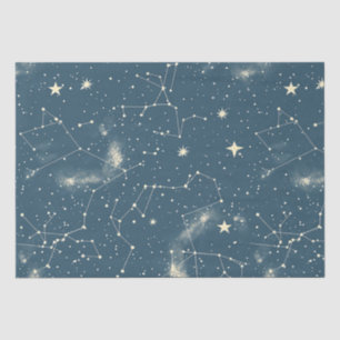 Dark Academia Navy Ivory Moon Constellation Chart Tissue Paper