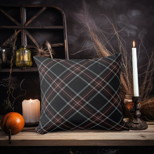 Dark Academia Navy Plaid design Cushion