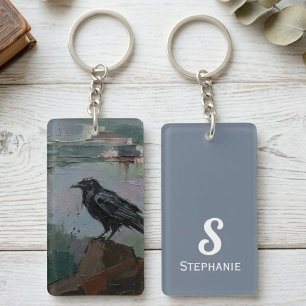 Dark Academia Raven Crow Gothic Style Key Ring