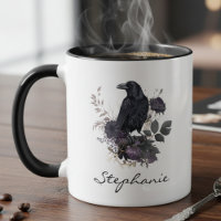 Dark Academia Raven Floral Moody Gothic
