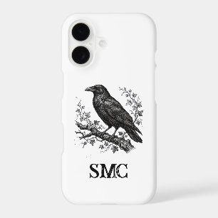 Dark Academia Raven Gift Vintage Botanical Bird