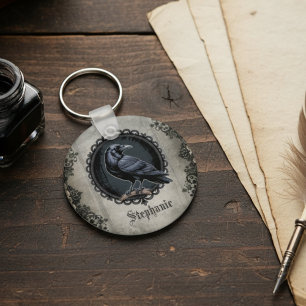 Dark Academia Raven Key Ring