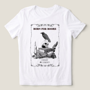 Dark Academia Raven Skull Vintage Aesthetic Born Tri-Blend Shirt