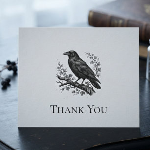 Dark Academia Raven Thank You Card