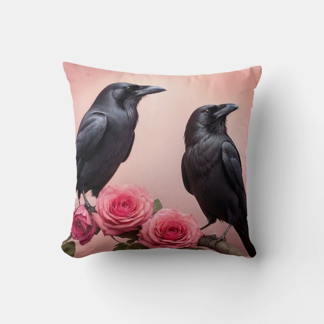 Dark Academia Ravens Cushion (Front)
