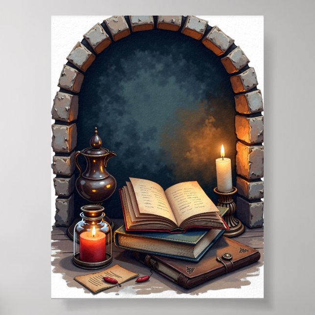 Dark Academia Reading Nook Booktok Gothic Library  Poster (Front)