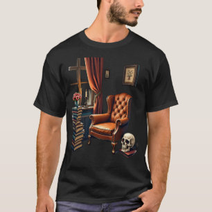 Dark Academia Reading Nook Vintage Books Candle Sk T-Shirt