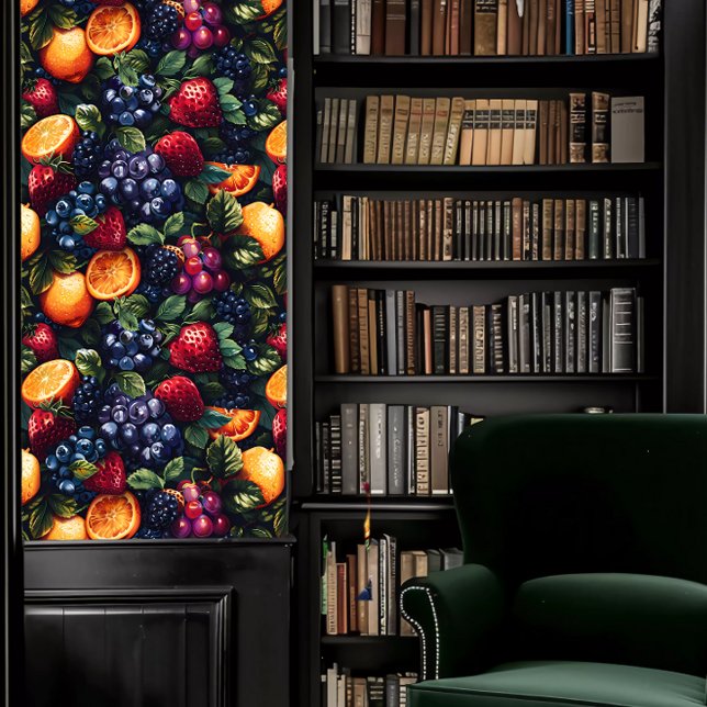 Dark Academia Realistic Fruit Wallpaper (Dark Academia Realistic Fruit Wallpaper in a library.)