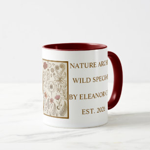 Dark Academia Red Botanical Aesthetic Coffee Mug
