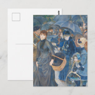 Dark Academia Renoir Blue Umbrella Painting Postcard