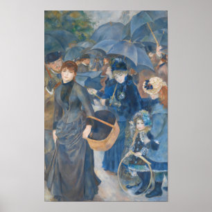 Dark Academia Renoir Blue Umbrella Painting Poster