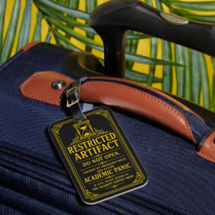 Dark Academia Restricted Artefact Luggage Tag