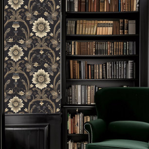 Dark Academia Vintage Brown and Beige Decorative Wallpaper