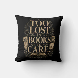 Dark academia vintage reader book lover cushion