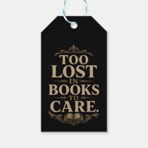 Dark academia vintage reader book lover gift tags