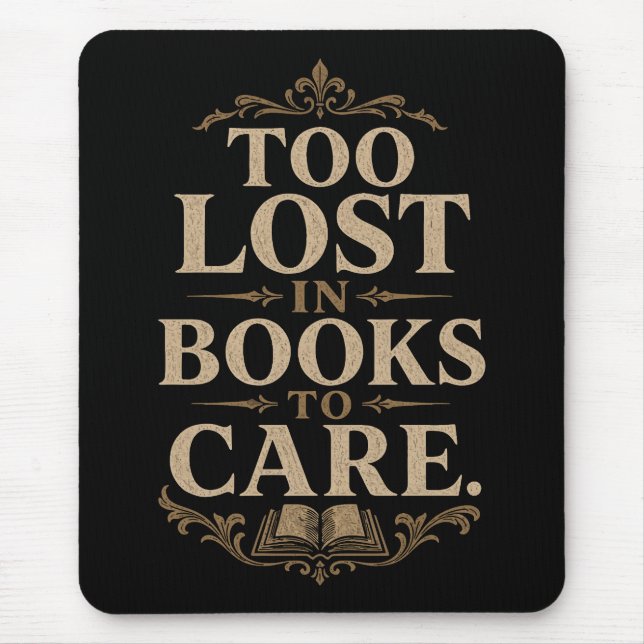 Dark academia vintage reader book lover mouse pad (Front)