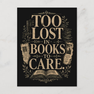 Dark academia vintage reader book lover postcard