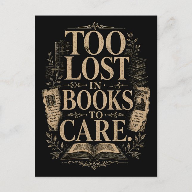 Dark academia vintage reader book lover postcard (Front)