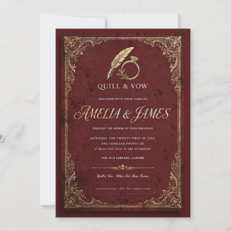 Dark Academia Wedding Inviation