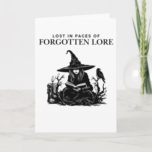 Dark Academia Witch Lost In Pages Of Forgotten  Card (Front)