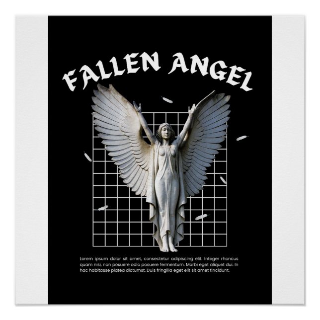 Dark Aesthetic Fallen Angel Gothic Poster Art Prin (Front)