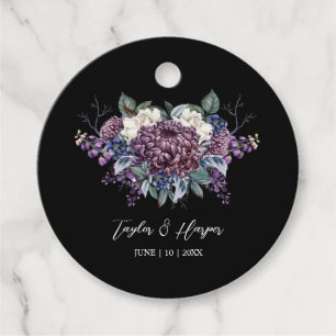 Dark Aesthetic Goth Wedding Bouquet Favour Tags