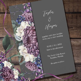 Dark Aesthetic Goth Wedding Bouquet Invitation