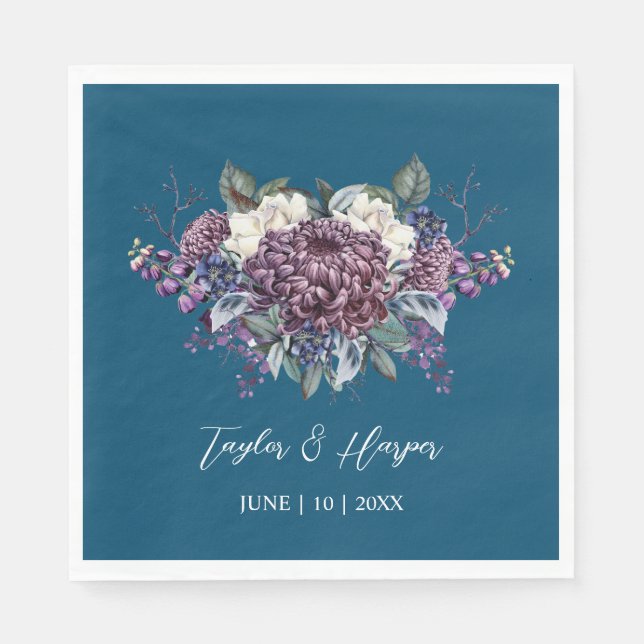 Dark Aesthetic Goth Wedding Bouquet Napkin (Front)
