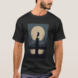 Dark Aesthetic Gothic Raven On A Tombstone T-Shirt