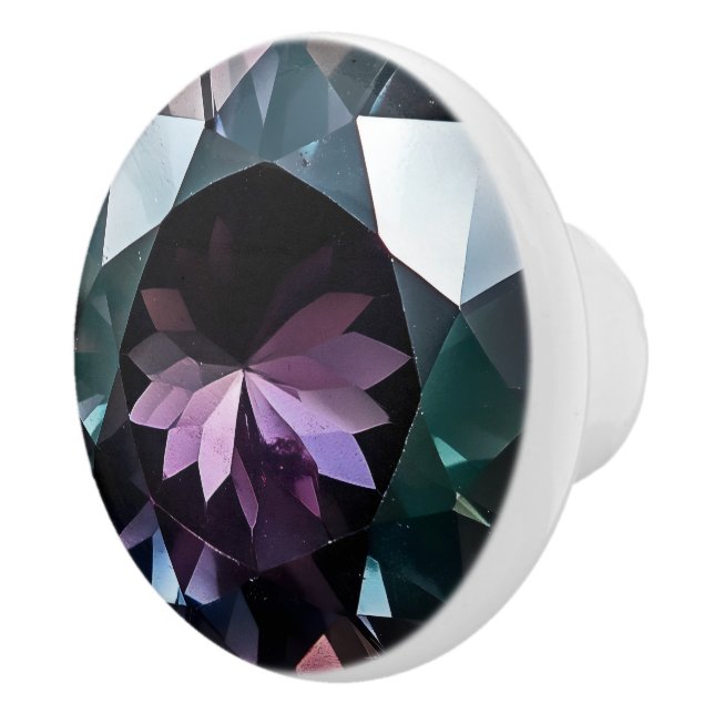Dark Alexandrite Crystal Pattern Ceramic Knob (Right)