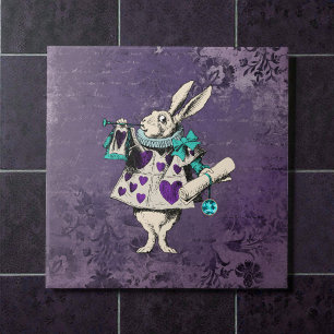 Dark Alice Rustic Deep Purple Rabbit Tile