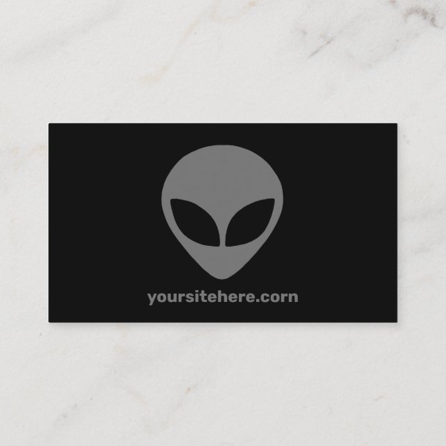 Dark Alien QR Code Business Card (Back)